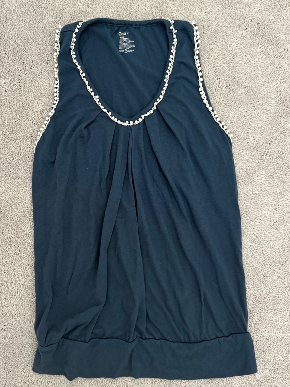 GAP Navy Tank with White Trim Size Medium